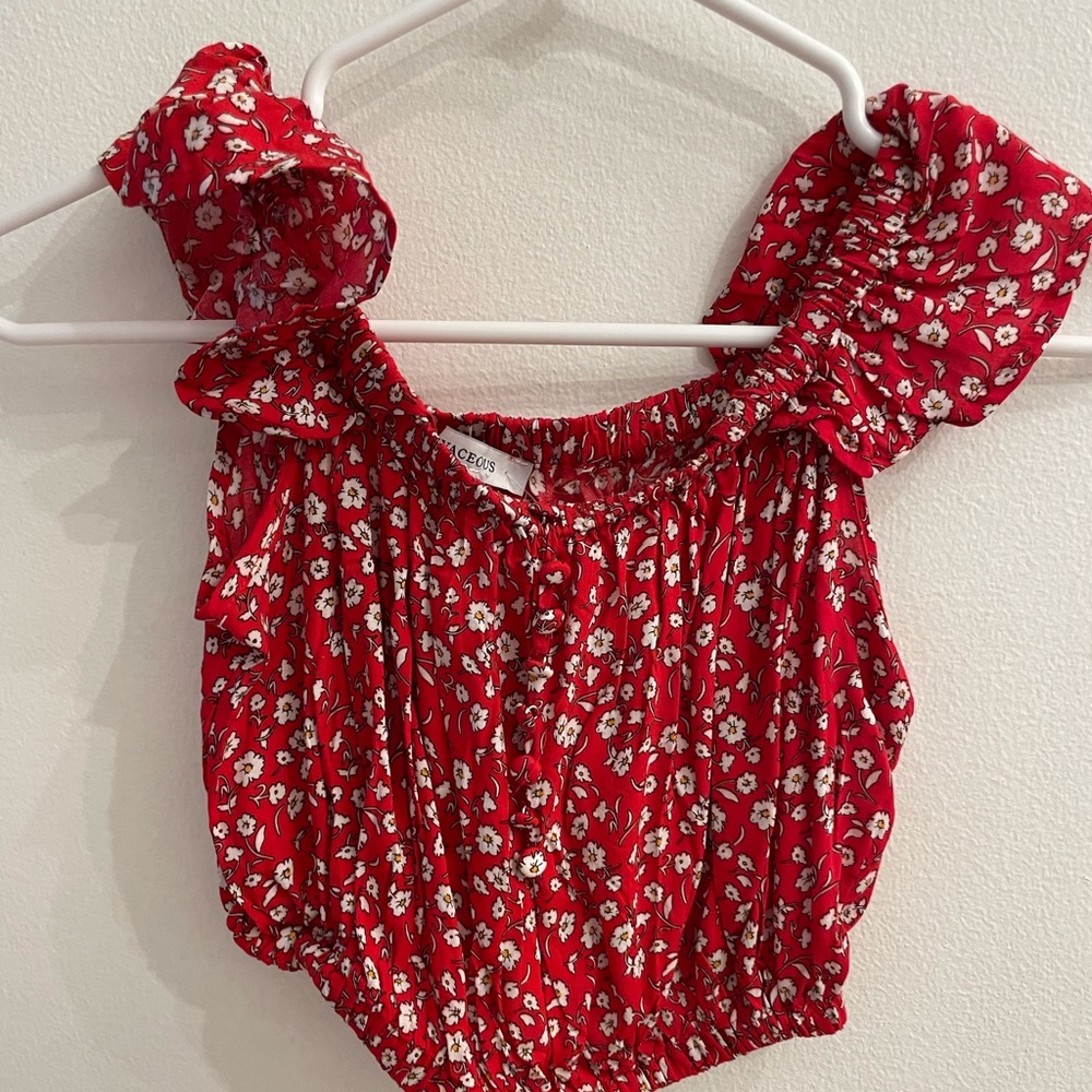 Olivaceous Red Crop Top